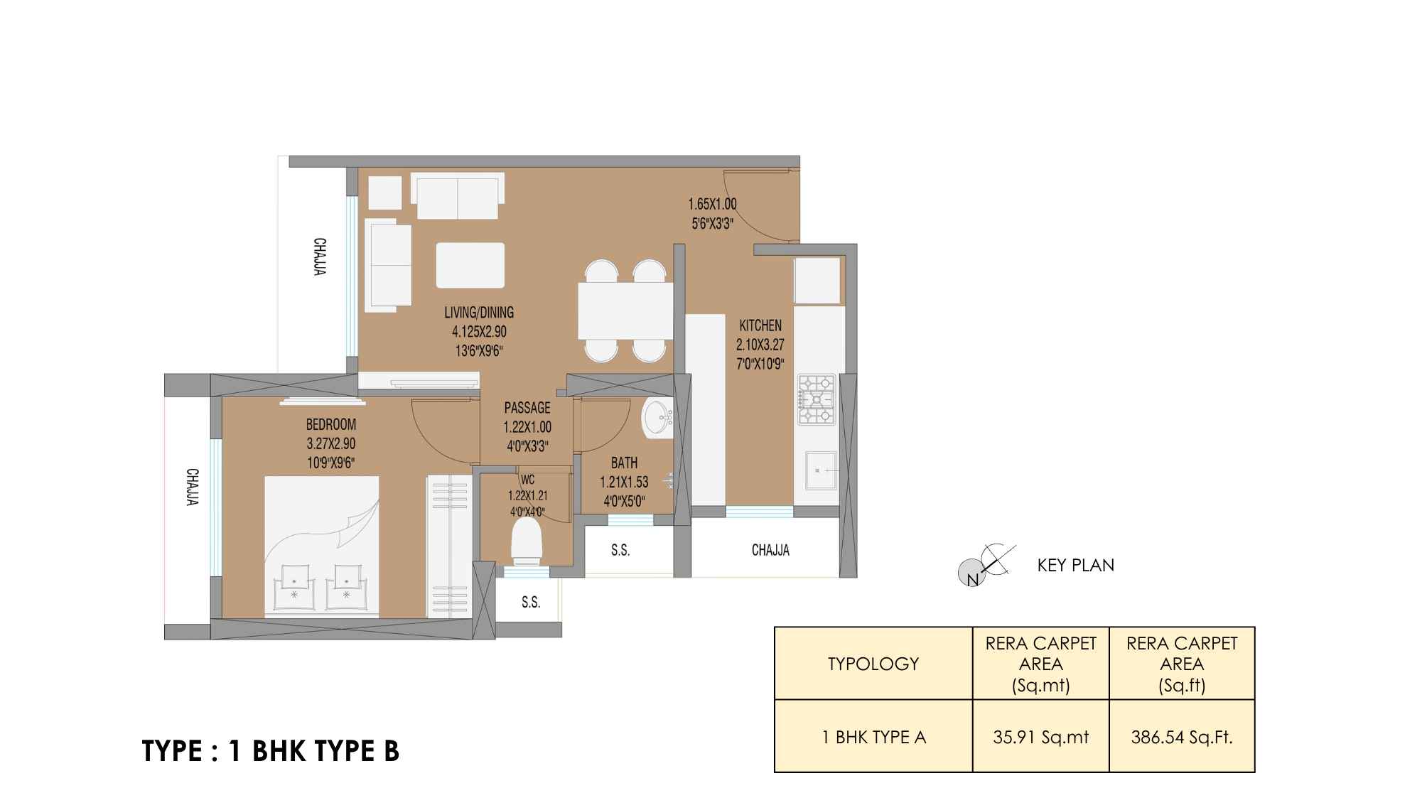 Rajlaxmi-Helios-Codename-Park-Street-Floor-Plan-1-BHK-386-sqft