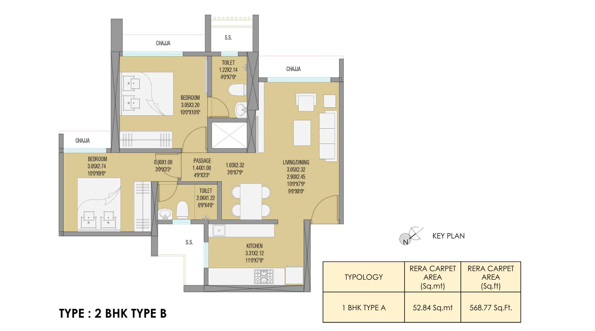 Rajlaxmi-Helios-Codename-Park-Street-Floor-Plan-2-BHK-568-sqft